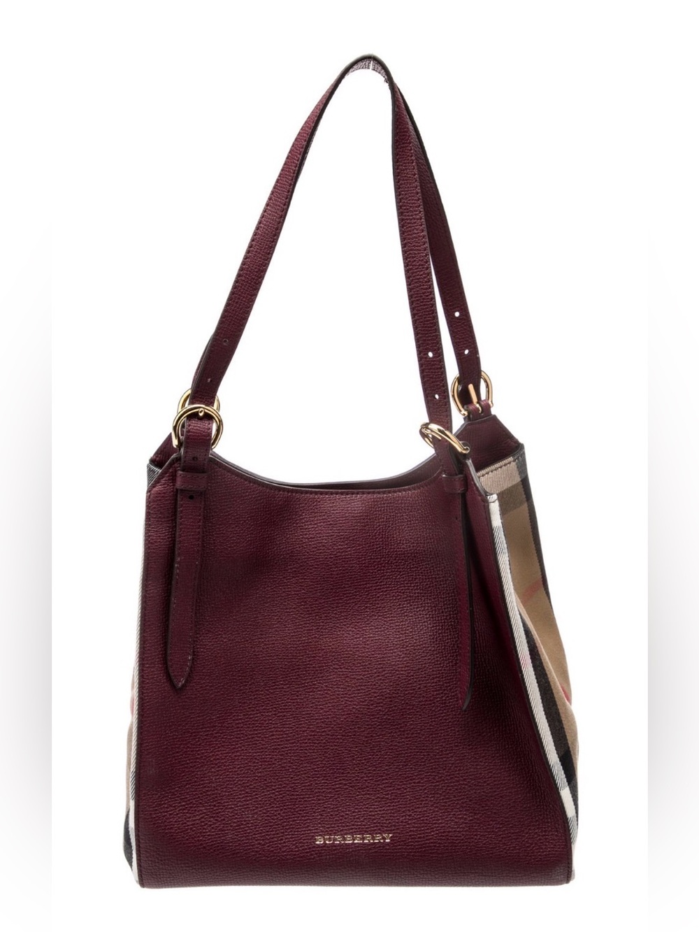 Burberry House Check Shoulder Bag Burgundy / Oxblood